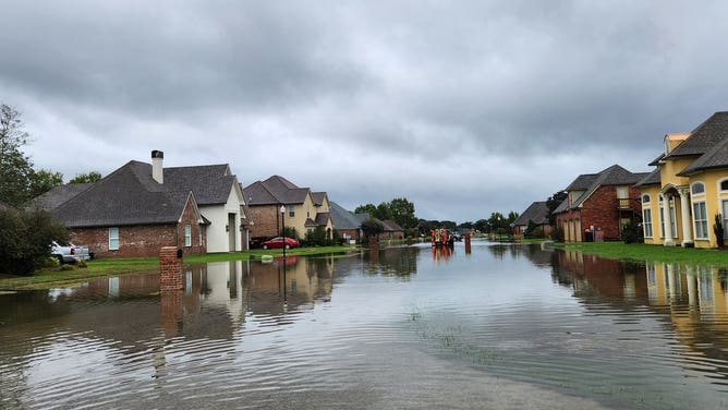 Flooding in south Lafayette, Louisiana on Nov. 13, 2024 during a Flash Flood Warning.