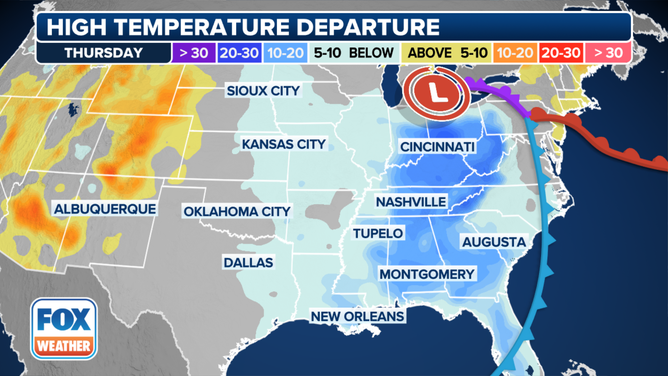 Temperature Departure Nov. 21