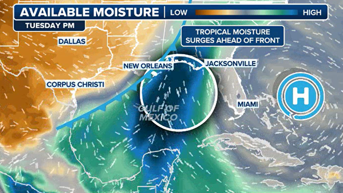 Moisture ahead of Sara