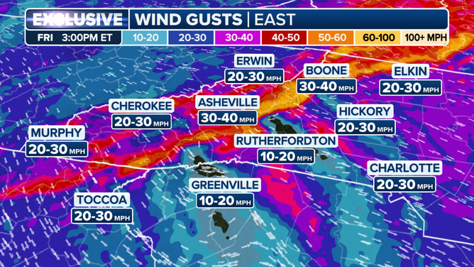 North Carolina Wind Gust Forecast