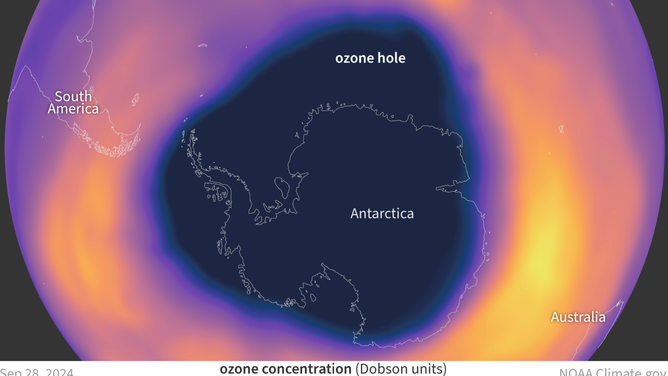 Ozone hole over Antarctica