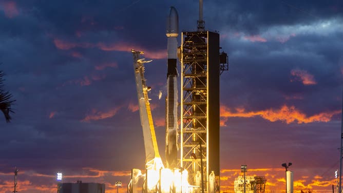 A SpaceX Falcon 9 rocket launches the TD7 mission from Kennedy Space Center launchpad 39A in Florida on Nov. 17, 2024.