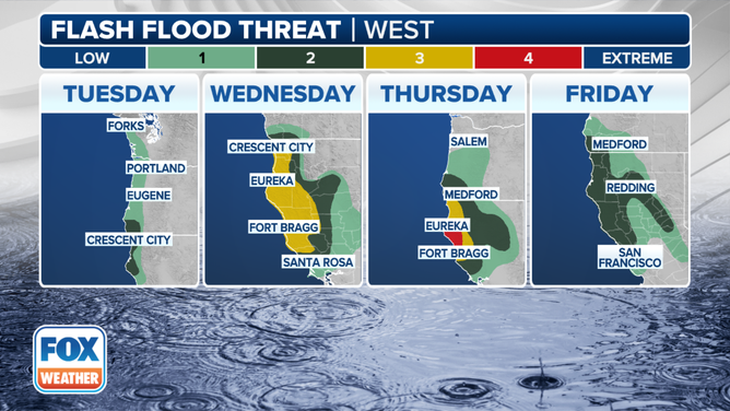 Forecasts show a large influx of moisture arriving Tuesday night and lingering through the end of the week, possibly into the weekend.