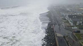 Powerful waves hammer Pacific Coast again as search continues in California for man swept out to sea