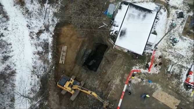 Drone shot of the sinkhole.