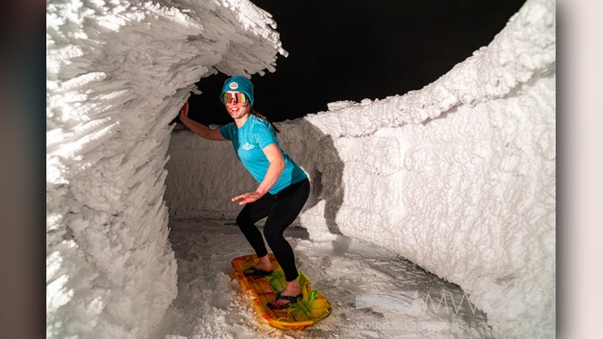 Meteorologists perched atop the Northeast's highest peak, known for the world's worst weather, took advantage of recent icy conditions to engage in a rather unusual activity: subarctic surfing.