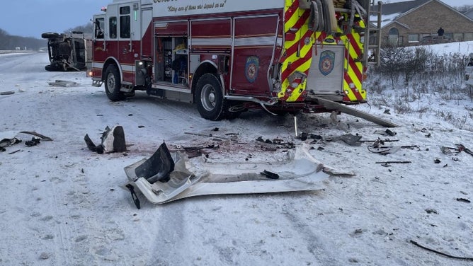 Icy crash along Michigan's Interstate 94