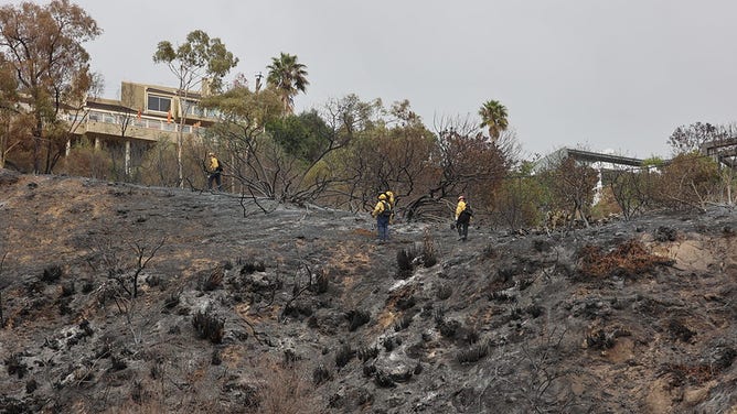 Photos from the Franklin Fire in Los Angeles County taken in December 2024.