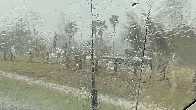 Storm damage is seen near Alvin, Texas on December 28, 2024.