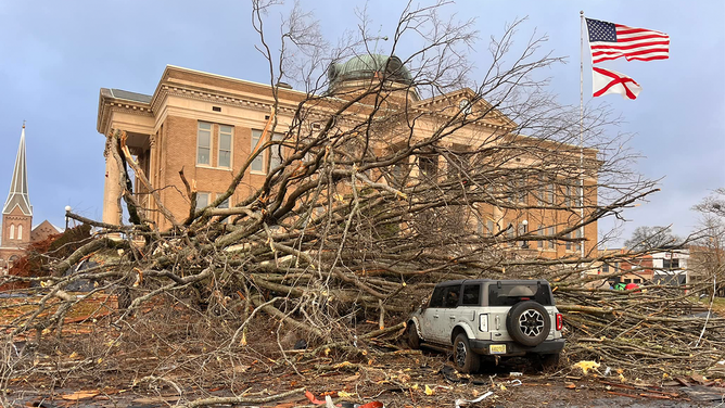 Severe thunderstorm damage in Athens, Alabama on Sunday, December 29, 2024. (Image: City of Athens)