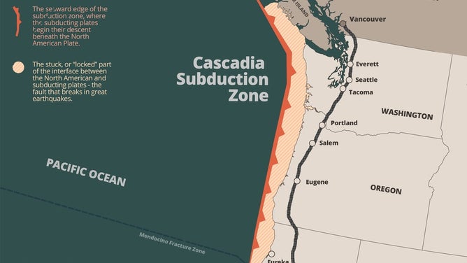 Cascadia Subduction Zone map