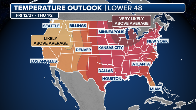 A look at the post-Christmas temperature outlook for the U.S..