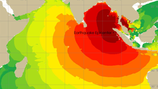 Map of the 2004 earthquake