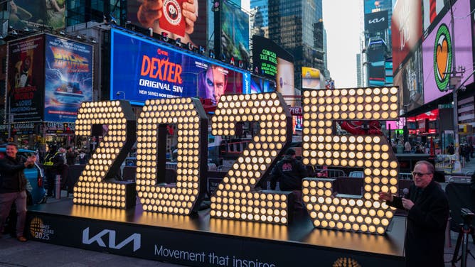 2025 New Year's Eve Numerals Arrive In Times Square