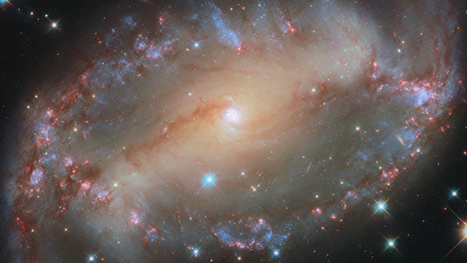 ハッブル宇宙望遠鏡が撮影した渦巻銀河NGC 2566の画像。