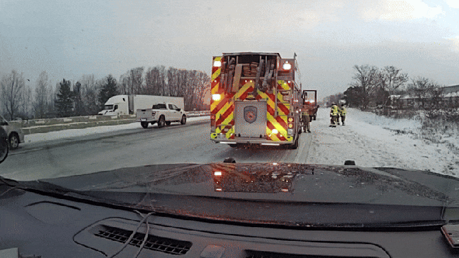 Icy crash along Michigan's Interstate 94