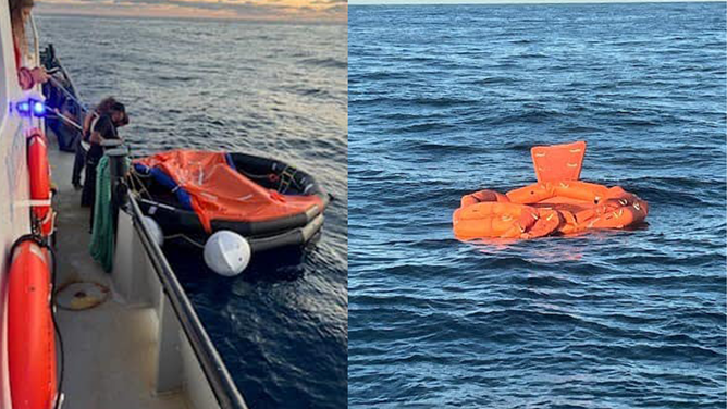 Life rafts found about 20 miles off Cape Canaveral, Florida.