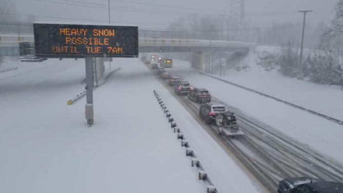 Traffic and crashes near Mentor, Ohio on I-90 on Sunday, Dec. 1, 2024.