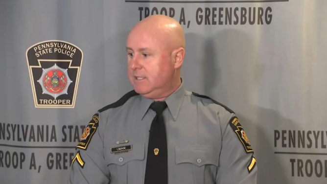 Trooper Steve Limani during a press conference about the search and rescue efforts for Elizabeth Pollard.