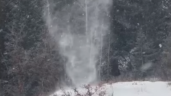 A man in Utah captured a rare sight when a so-called snownado start to swirl near him during a winter storm on Sunday, Dec. 15, 2024.