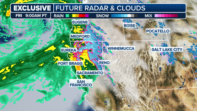 A look at the rounds of rain and snow to impact the West.