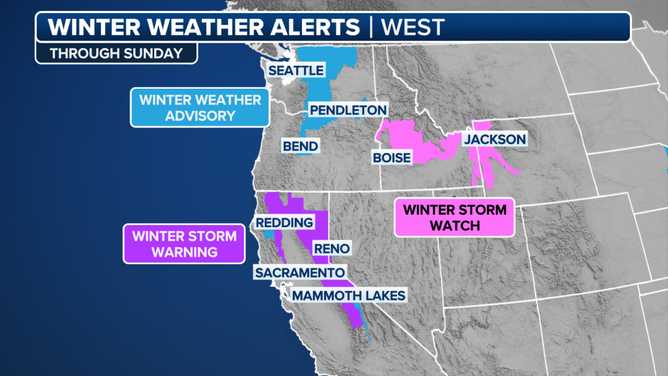 A look at the rounds of rain and snow to impact the West.