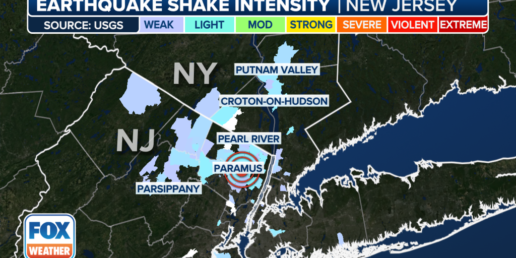 New Jersey area rattled by magnitude 2.4 earthquake