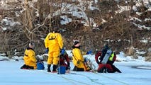 Car lost to watery grave after getting trapped on frozen Indianapolis river