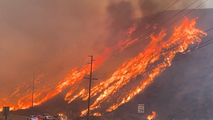 Watch: Hughes Fire inferno consumes hills in Los Angeles County