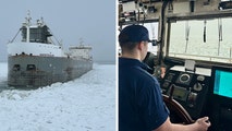 Coast Guard works to free 663-foot ship trapped in Lake Erie ice near Buffalo