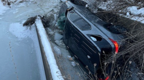 First responder falls through ice during rescue of infant, mother from rollover crash