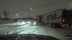 See it: Semi jackknifes along icy Little Rock interstate as winter storm rages