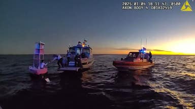 Watch: 2 found clinging to Florida buoy after boat hits cruise ship wake and sinks