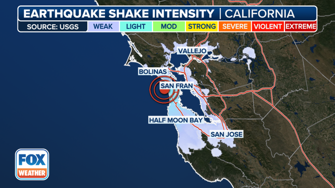 San Francisco Earthquake Shake Intensity