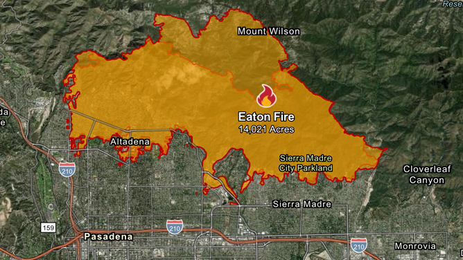 Eaton Fire map