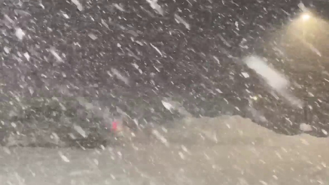 As heavy lake-effect snow piled up across the northern portion of New York state, footage recorded by Richard Hulburd of the X account @Weather_buffalo shows what Hulburd described as 
