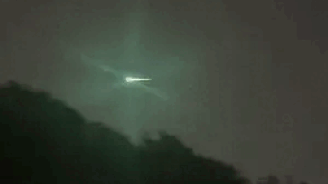 Footage captured by X user @PhillyMadeRai shows the meteor glowing an intense green as it streaked across the sky on Saturday night.