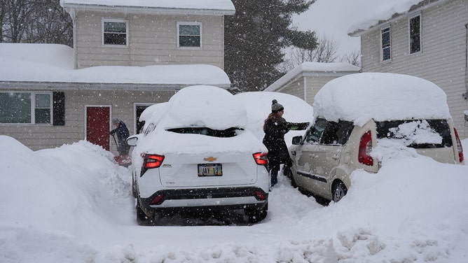 Lake-effect snow blankets Ashtabula County, while heavy snow across the Great Lakes, bury parts of Erie, Pennsylvania, and Cassadaga and New York under feet of snow in Ohio, United States on December 03, 2024.