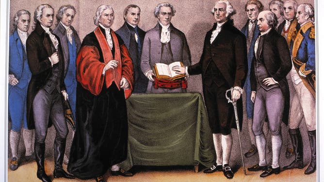 The Inauguration of George Washington, 1789.