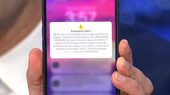 California emergency alert from January 9, 2025