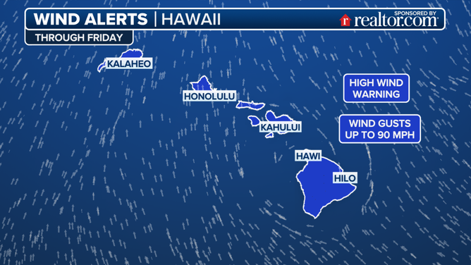 Wind Notices through Friday for Hawaii.