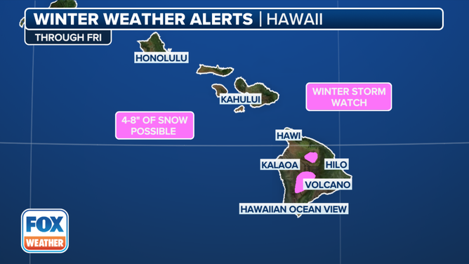 Winter weather alerts in effect for Hawaii.