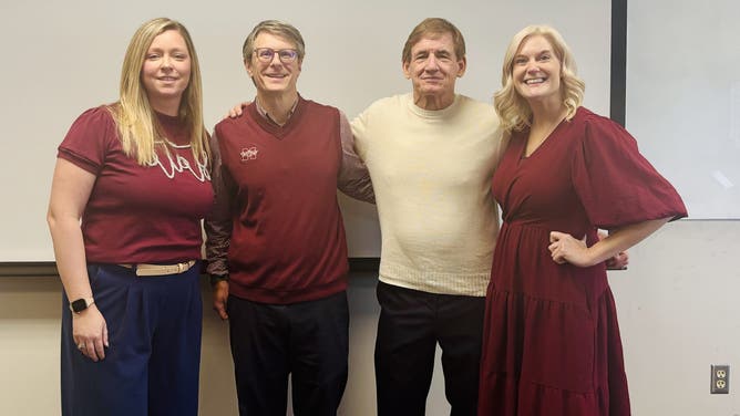 FOX Weather hurricane specialist Bryan Norcross with MSU staff