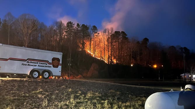 Photo of the Crooked Creek Fire Wednesday night. The fire has burned 200 acres and is 5% contained.