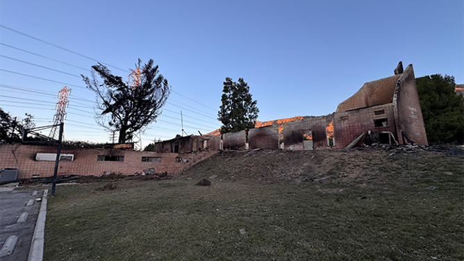 This photo from Jan. 15 shows a church that was destroyed in Pasadena as wildfires raged across the Los Angeles area.