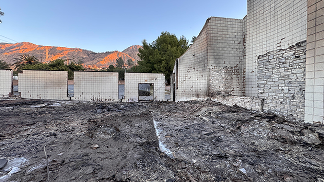 This photo from Jan. 15 shows a church that was destroyed in Pasadena as wildfires raged across the Los Angeles area.