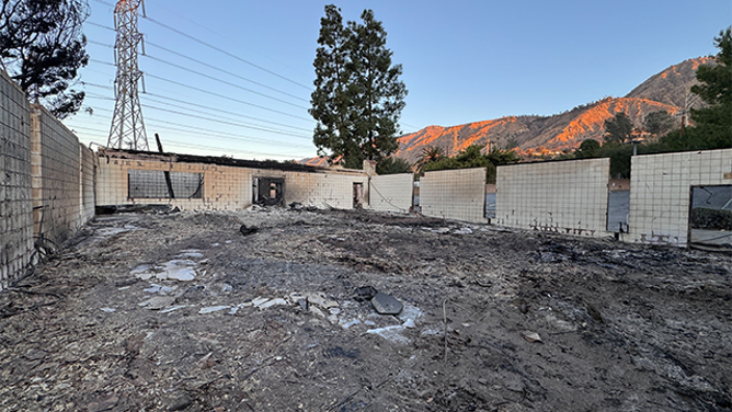 This photo from Jan. 15 shows a church that was destroyed in Pasadena as wildfires raged across the Los Angeles area.