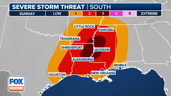 Severe weather threat map