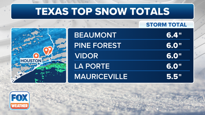 See the snowfall totals from the historic January snowstorm of 2025