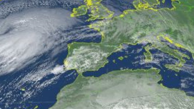 Satellite picture of Storm Éowyn